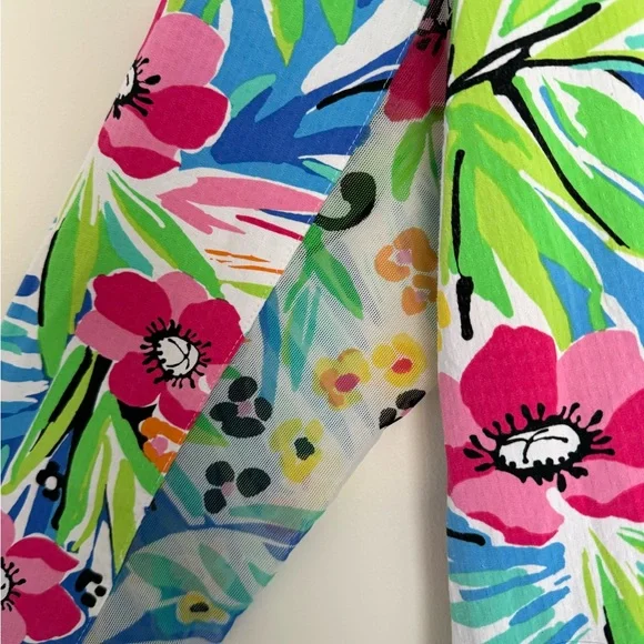 IBKUL Vibrant Floral Women's Blouse - Blue, Pink, Green - Picture 4 of 7